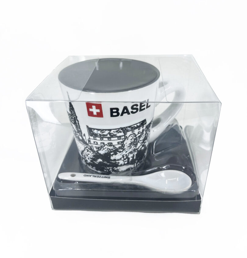 Basler Tasse Souvenir Basel mit Löffel